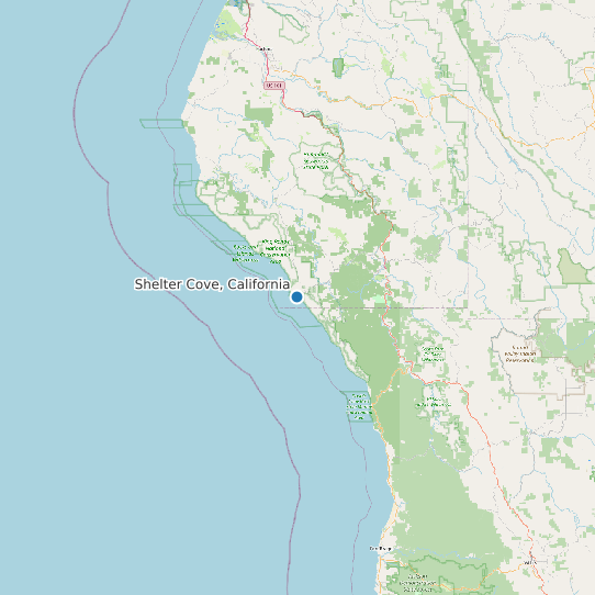 Map of Shelter Cove, California Tide Prediction Station