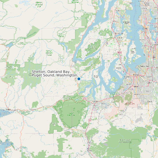 Map of Shelton, Oakland Bay, Puget Sound, Washington Tide Prediction Station
