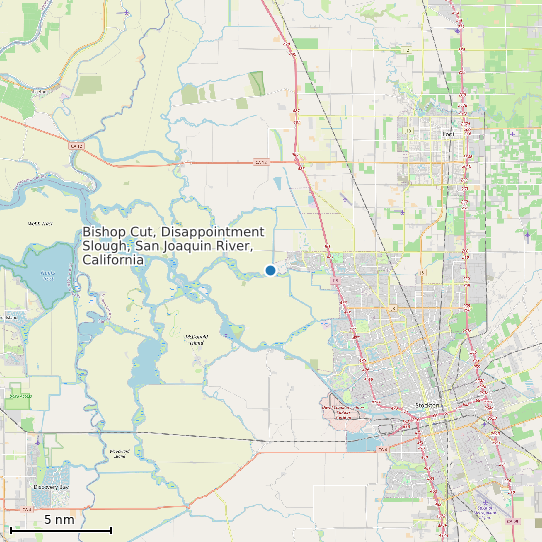 Map of Bishop Cut, Disappointment Slough, San Joaquin River, California Tide Prediction Station