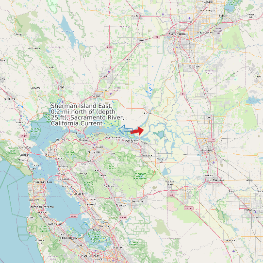Sherman Island East, 0.2 mi north of (depth 25 ft), Sacramento River, California Current map