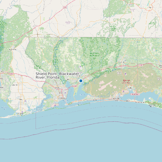 Shield Point, Blackwater River, Florida map