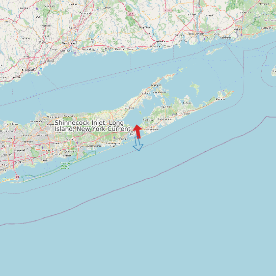 Map of Shinnecock Inlet, Long Island, New York Current Prediction Station
