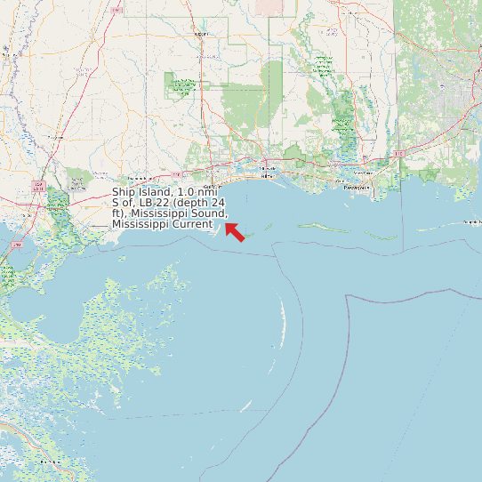 Ship Island, 1.0 nmi S of, LB 22 (depth 24 ft), Mississippi Sound, Mississippi Current map