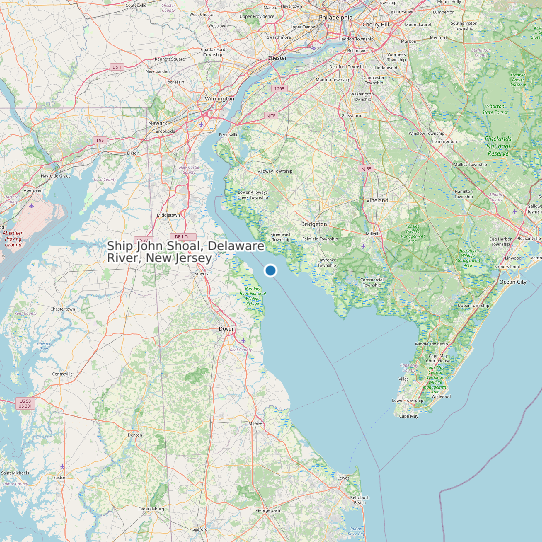Ship John Shoal, Delaware River, New Jersey map