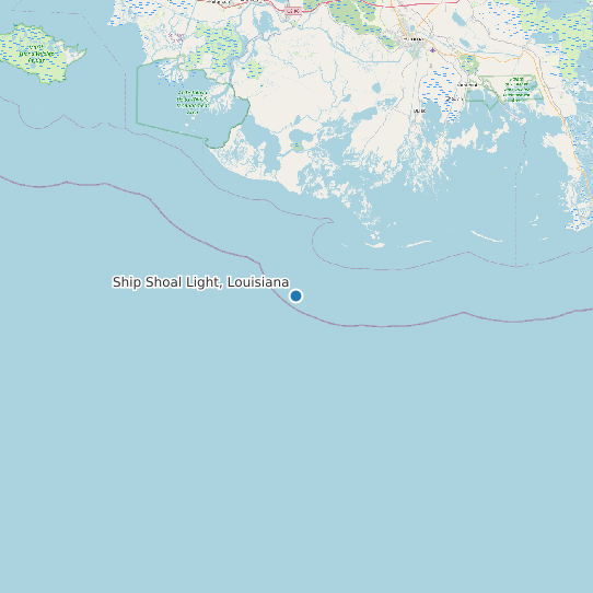Ship Shoal Light, Louisiana map