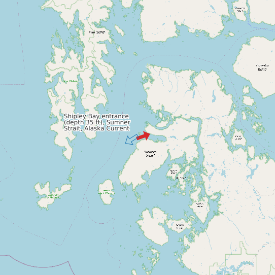 Shipley Bay entrance (depth 35 ft), Sumner Strait, Alaska Current map