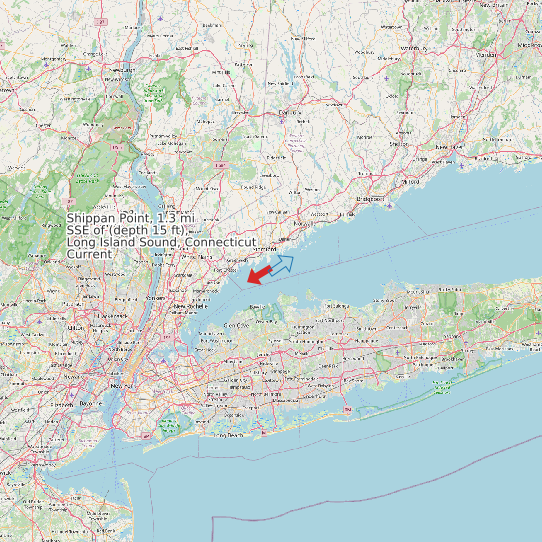 Map of Shippan Point, 1.3 mi SSE of (depth 15 ft), Long Island Sound, Connecticut Current Prediction Station