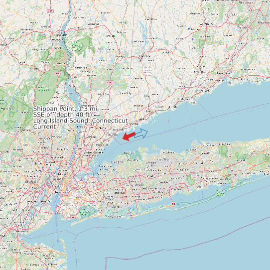 Shippan Point, 1.3 mi SSE of (depth 40 ft), Long Island Sound, Connecticut Current map