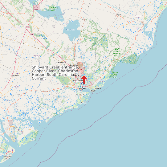 Shipyard Creek entrance, Cooper River, Charleston Harbor, South Carolina Current map