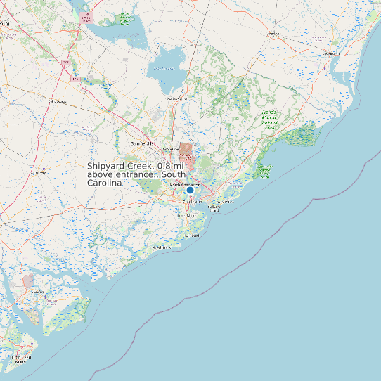 Map of Shipyard Creek, 0.8 mi above entrance., South Carolina Tide Prediction Station