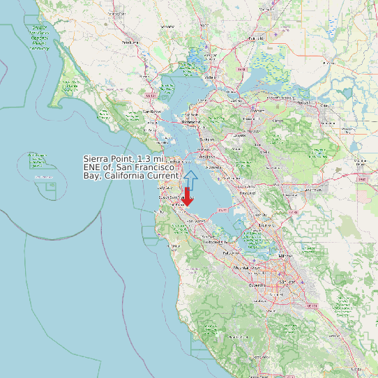 Map of Sierra Point, 1.3 mi ENE of, San Francisco Bay, California Current Prediction Station