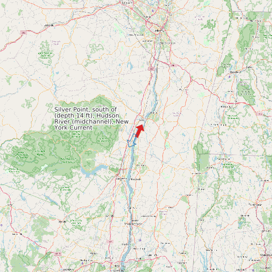Silver Point, south of (depth 14 ft), Hudson River (midchannel), New York Current map