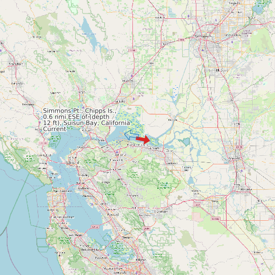 Simmons Pt., Chipps Is., 0.6 nmi ESE of (depth 12 ft), Suisun Bay, California Current map