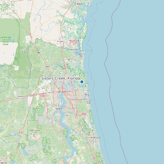 Map of Sisters Creek, Florida Tide Prediction Station