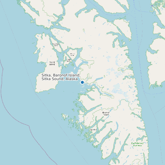 Sitka, Baronof Island, Sitka Sound, Alaska map
