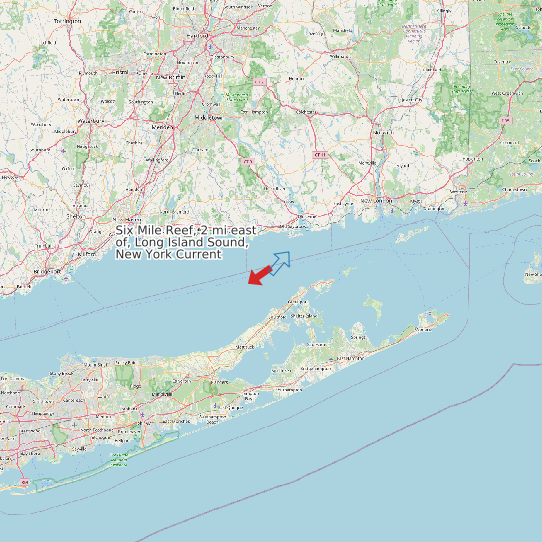 Six Mile Reef, 2 mi east of, Long Island Sound, New York Current map