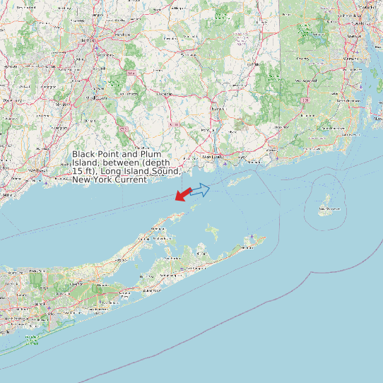 Map of Black Point and Plum Island, between (depth 15 ft), Long Island Sound, New York Current Prediction Station