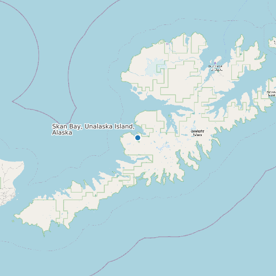 Map of Skan Bay, Unalaska Island, Alaska Tide Prediction Station
