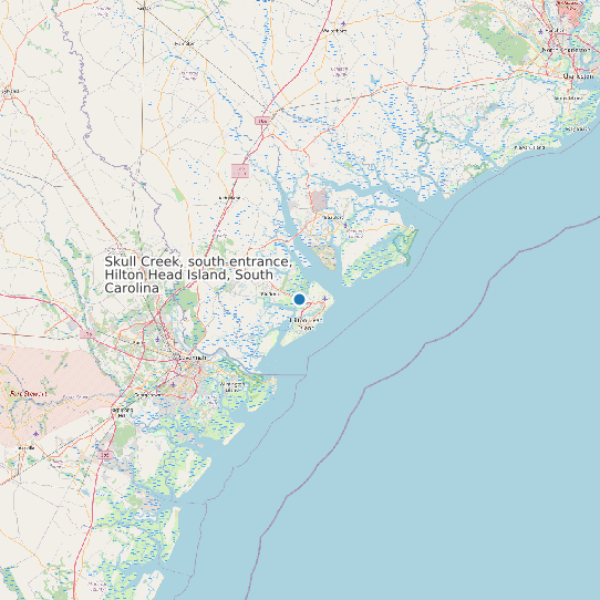 Skull Creek, south entrance, Hilton Head Island, South Carolina map