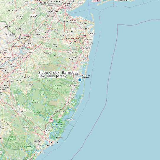 Map of Sloop Creek, Barnegat Bay, New Jersey Tide Prediction Station