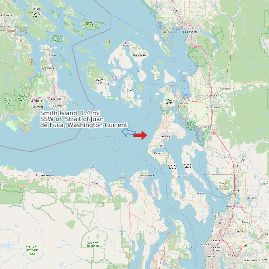 Smith Island, 1.4 mi SSW of, Strait of Juan de Fuca, Washington Current map