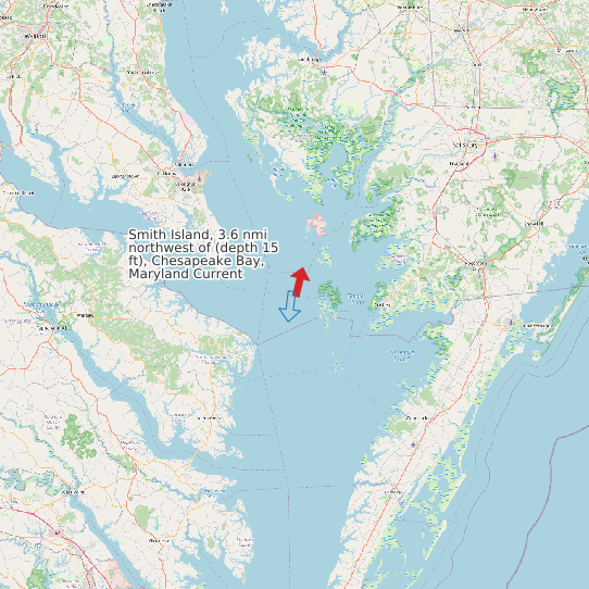 Smith Island, 3.6 nmi northwest of (depth 15 ft), Chesapeake Bay, Maryland Current map
