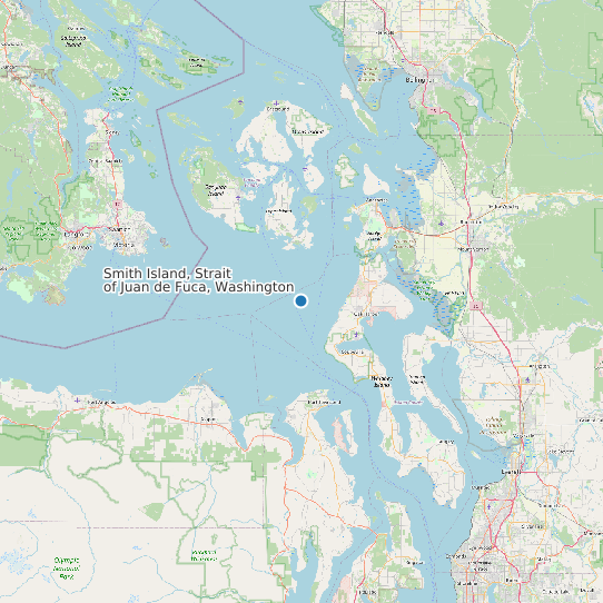 Smith Island, Strait of Juan de Fuca, Washington map