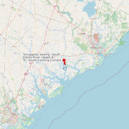 Smuggedy Swamp, South Edisto River (depth 6 ft), South Carolina Current map