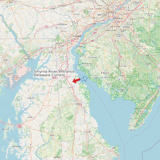 Smyrna River entrance, Delaware Current map