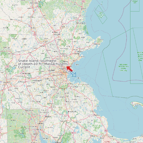 Snake Island, southwest of (depth 10 ft), Massachusetts Current map