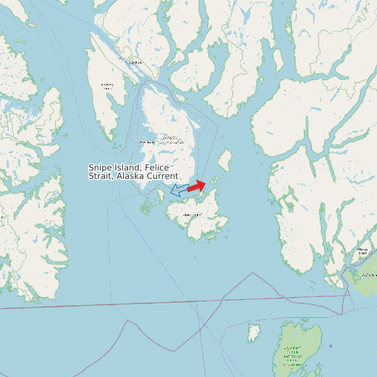 Snipe Island, Felice Strait, Alaska Current map