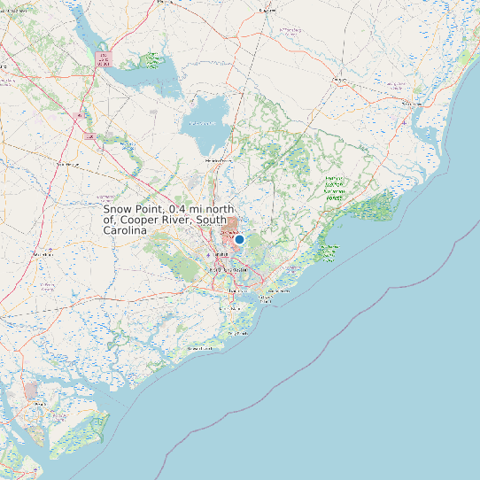 Map of Snow Point, 0.4 mi north of, Cooper River, South Carolina Tide Prediction Station