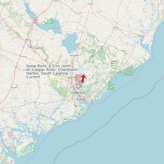 Snow Point, 0.5 mi north of, Cooper River, Charleston Harbor, South Carolina Current map