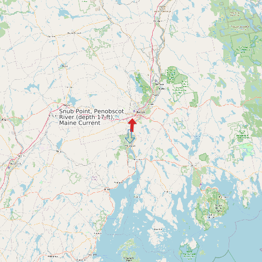 Map of Snub Point, Penobscot River (depth 17 ft), Maine Current Prediction Station