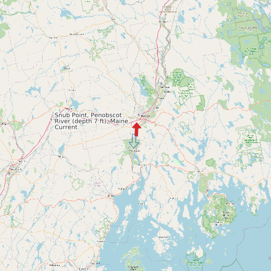 Snub Point, Penobscot River (depth 7 ft), Maine Current map