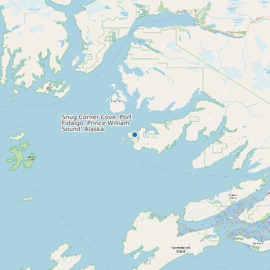 Map of Snug Corner Cove, Port Fidalgo, Prince William Sound, Alaska Tide Prediction Station