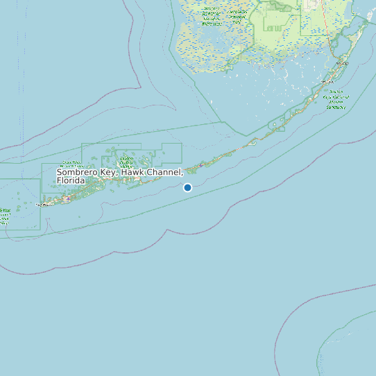 Sombrero Key, Hawk Channel, Florida map