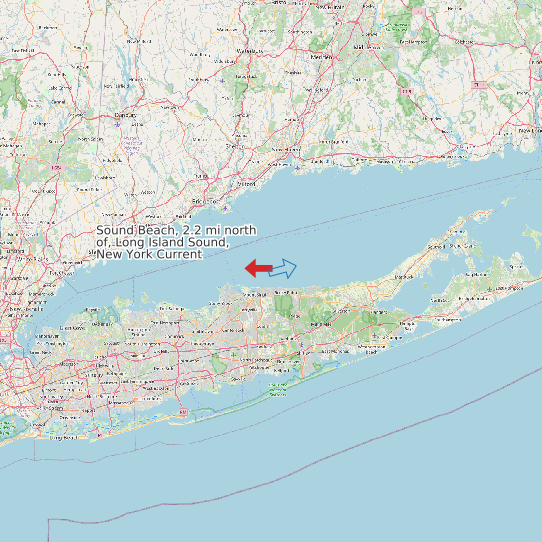 Map of Sound Beach, 2.2 mi north of, Long Island Sound, New York Current Prediction Station