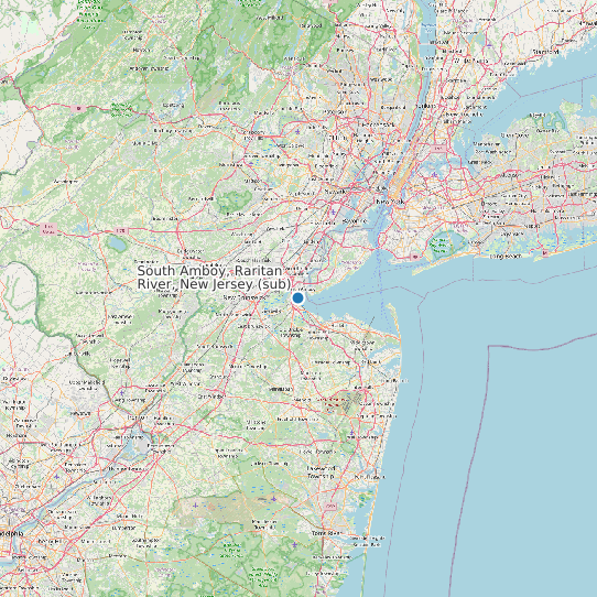 Map of South Amboy, Raritan River, New Jersey (sub) Tide Prediction Station