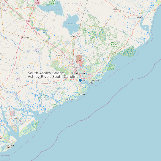 South Ashley Bridge, Ashley River, South Carolina map