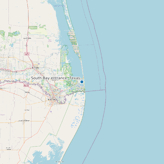 Map of South Bay entrance, Texas Tide Prediction Station