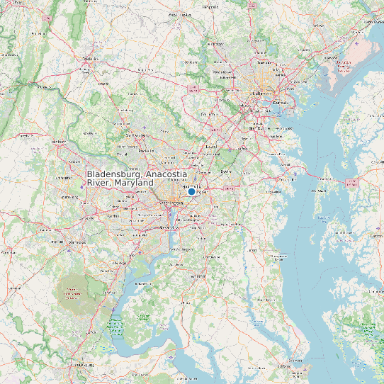 Map of Bladensburg, Anacostia River, Maryland Tide Prediction Station