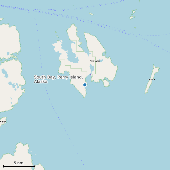 Map of South Bay, Perry Island, Alaska Tide Prediction Station