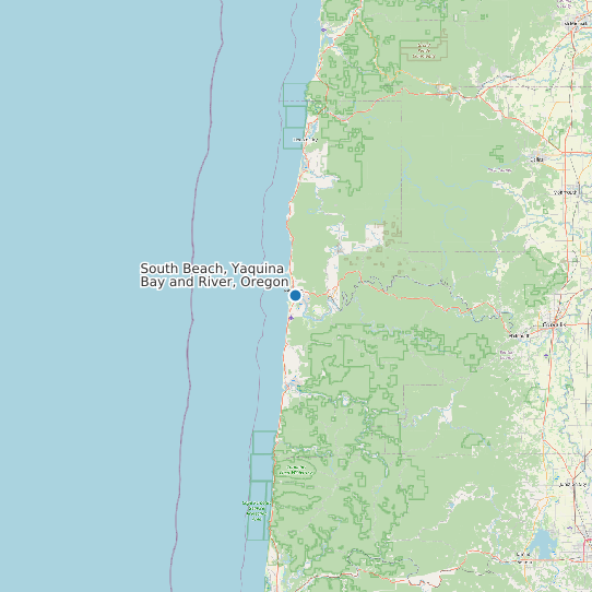 South Beach, Yaquina Bay and River, Oregon map