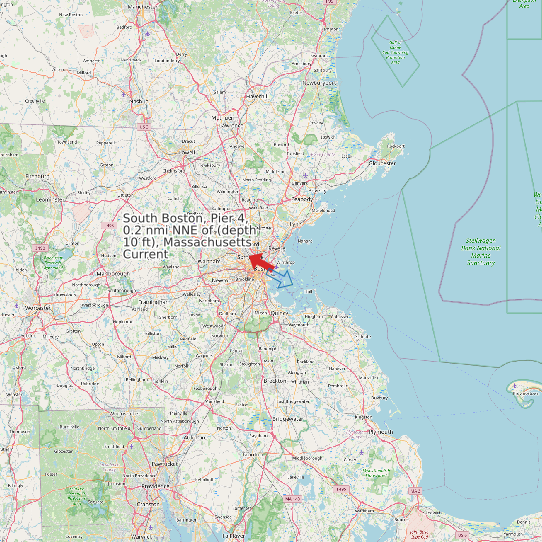 Map of South Boston, Pier 4, 0.2 nmi NNE of (depth 10 ft), Massachusetts Current Prediction Station