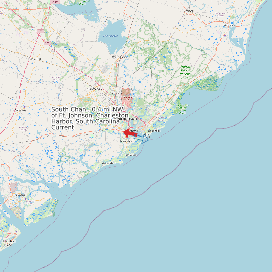 Map of South Chan., 0.4 mi NW of Ft. Johnson, Charleston Harbor, South Carolina Current Prediction Station