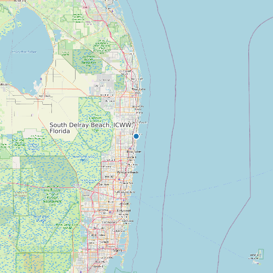 Map of South Delray Beach, ICWW, Florida Tide Prediction Station