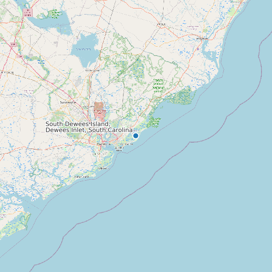 South Dewees Island, Dewees Inlet, South Carolina map