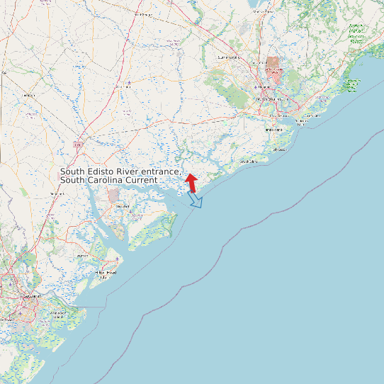 Map of South Edisto River entrance, South Carolina Current Prediction Station