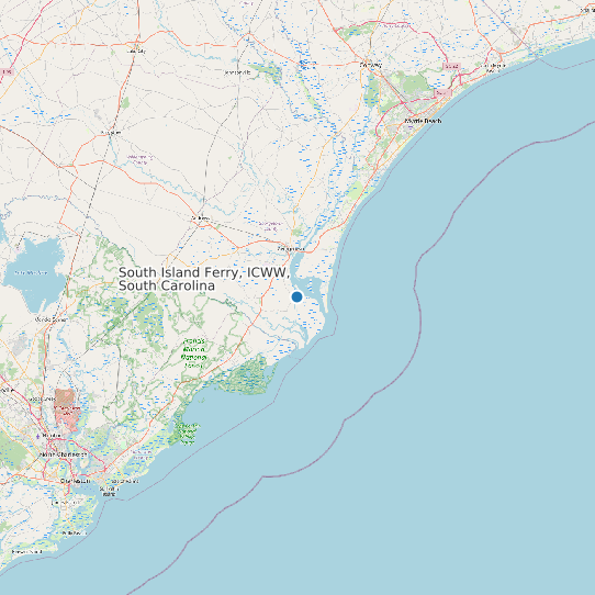 Map of South Island Ferry, ICWW, South Carolina Tide Prediction Station
